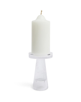 Tall Bec Ribbed Pillar Holder