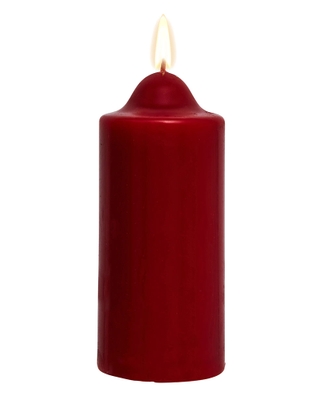 Red Unscented Pillar Dome Candle