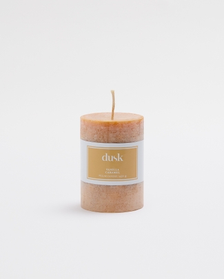 Vanilla Caramel Scented Pillar Candle