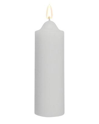 White Unscented Pillar Dome Candle