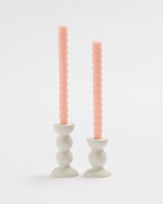 White Tall Taper Holder