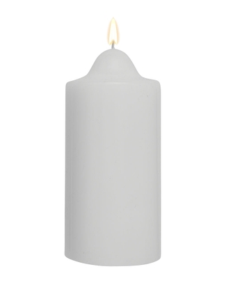 White Unscented Pillar Dome Candle
