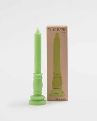 Green Soy Free Standing Pillar Candle  5hr