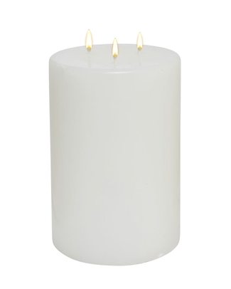White 3 Wick Pillar Flat Candle