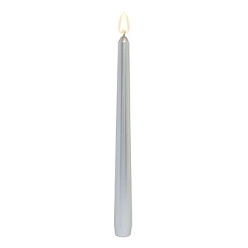 Silver Metallic Unscented Taper Candle