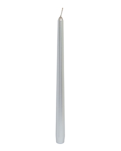 Silver Metallic Unscented Taper Candle