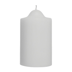 White Unscented Pillar Dome Candle