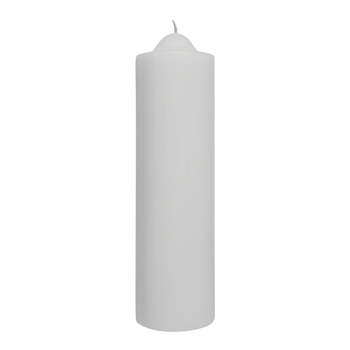White Unscented Pillar Dome Candle