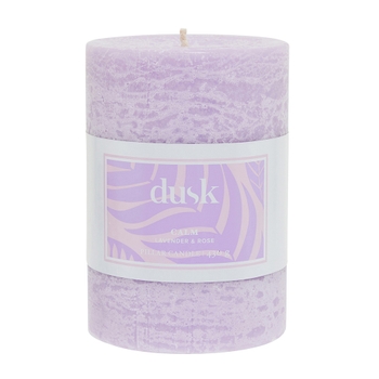 Lavender &amp; Rose Calm Fragrant Pillar Candle