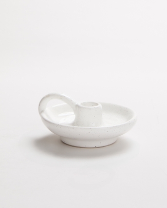 Traditional Ceramic Taper Holder White
