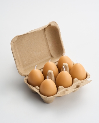 Country-Fresh Eggs Unscented Candles 6PK