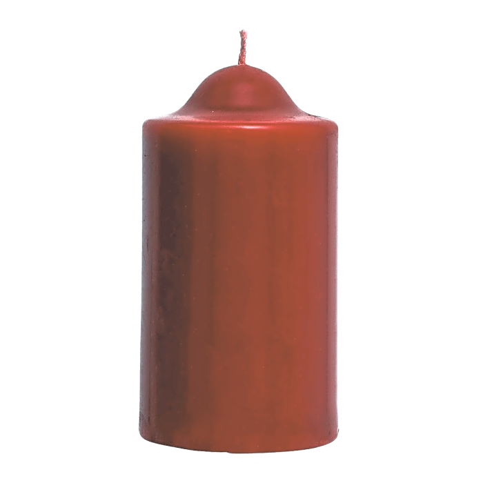 Red Unscented Pillar Dome Candle (80x50mm)