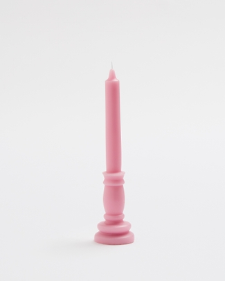 Pink Free Standing Pillar Soy Candle 5hr