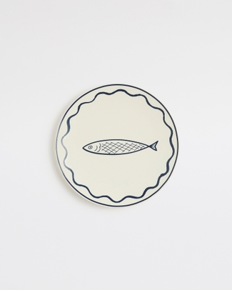 Blue Fish Plate 25cm