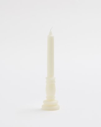 White Free Standing Pillar Soy  Candle 5hr