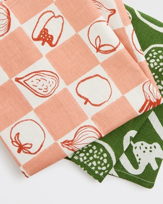Cotton Tea Towel 2 Pack - Dinner Club