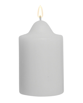 White Unscented Pillar Dome Candle