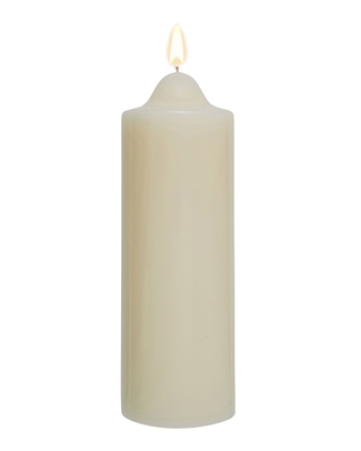 Ivory Unscented Pillar Dome Candle