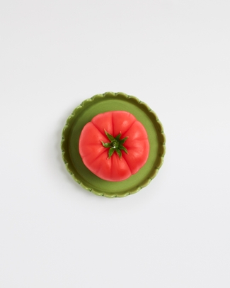 Green Round Scalloped Plate 15cm Dinner Club