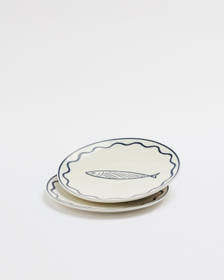 Blue Fish Plate 25cm