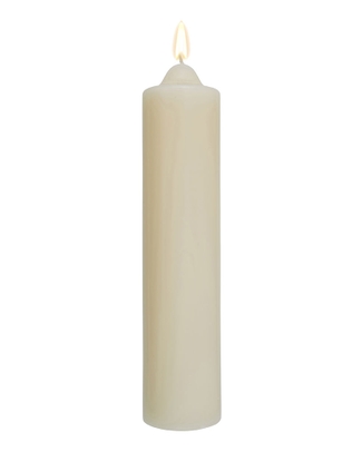 Ivory Unscented Pillar Dome Candle