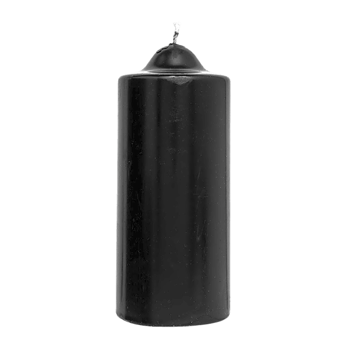 Black Unscented Pillar Dome Candle (110x76mm)