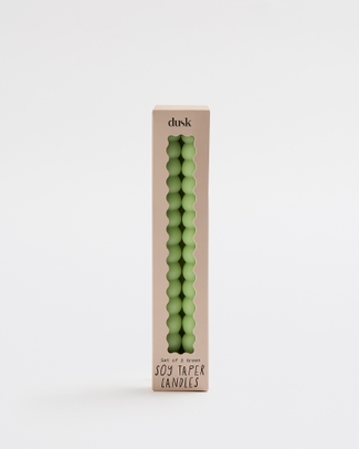 Green Soy Taper Candle  3hr - 2 piece set