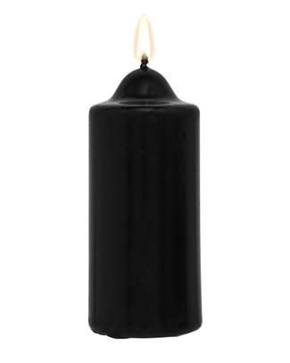 Black Unscented Pillar Dome Candle