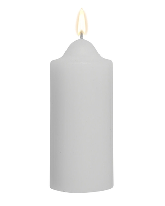 White Unscented Pillar Dome Candle