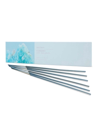 Peony & Velvet Oud Amazonite Balance 30pk Incense Healing Stones with packaging