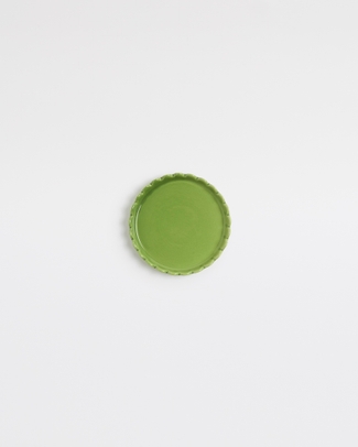 Green Round Scalloped Plate 15cm Dinner Club