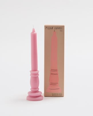Pink Free Standing Pillar Soy Candle 5hr